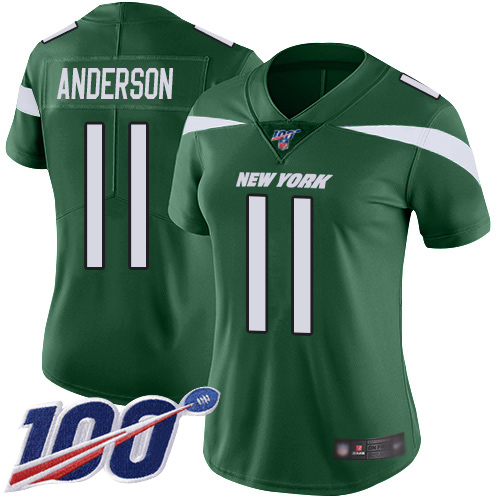 New York Jets Limited Green Women Robby Anderson Home Jersey NFL Football 11 100th Season Vapor Untouchable